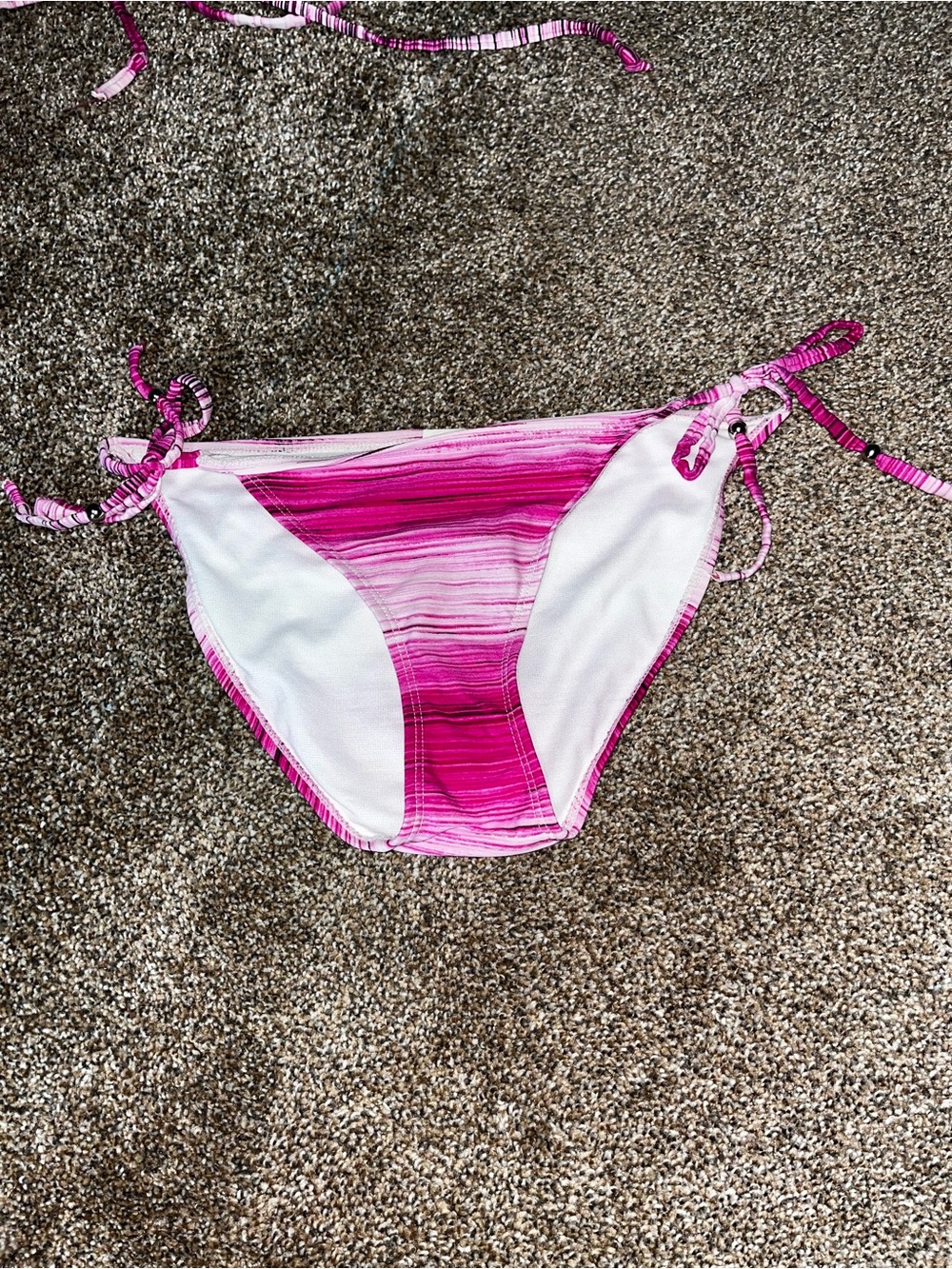 Ingear Pink Striped Tie-Side Bikini Bottoms